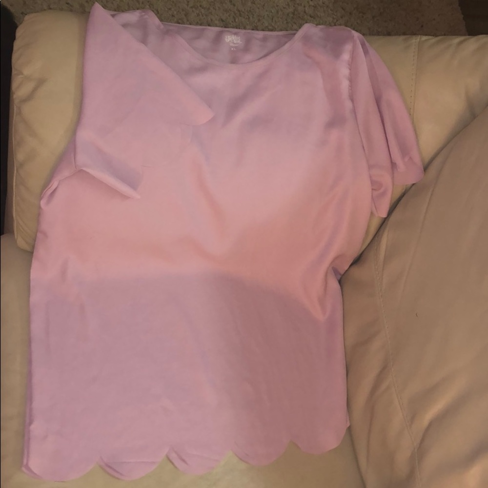 Pink Tickled Teal scalloped shirt